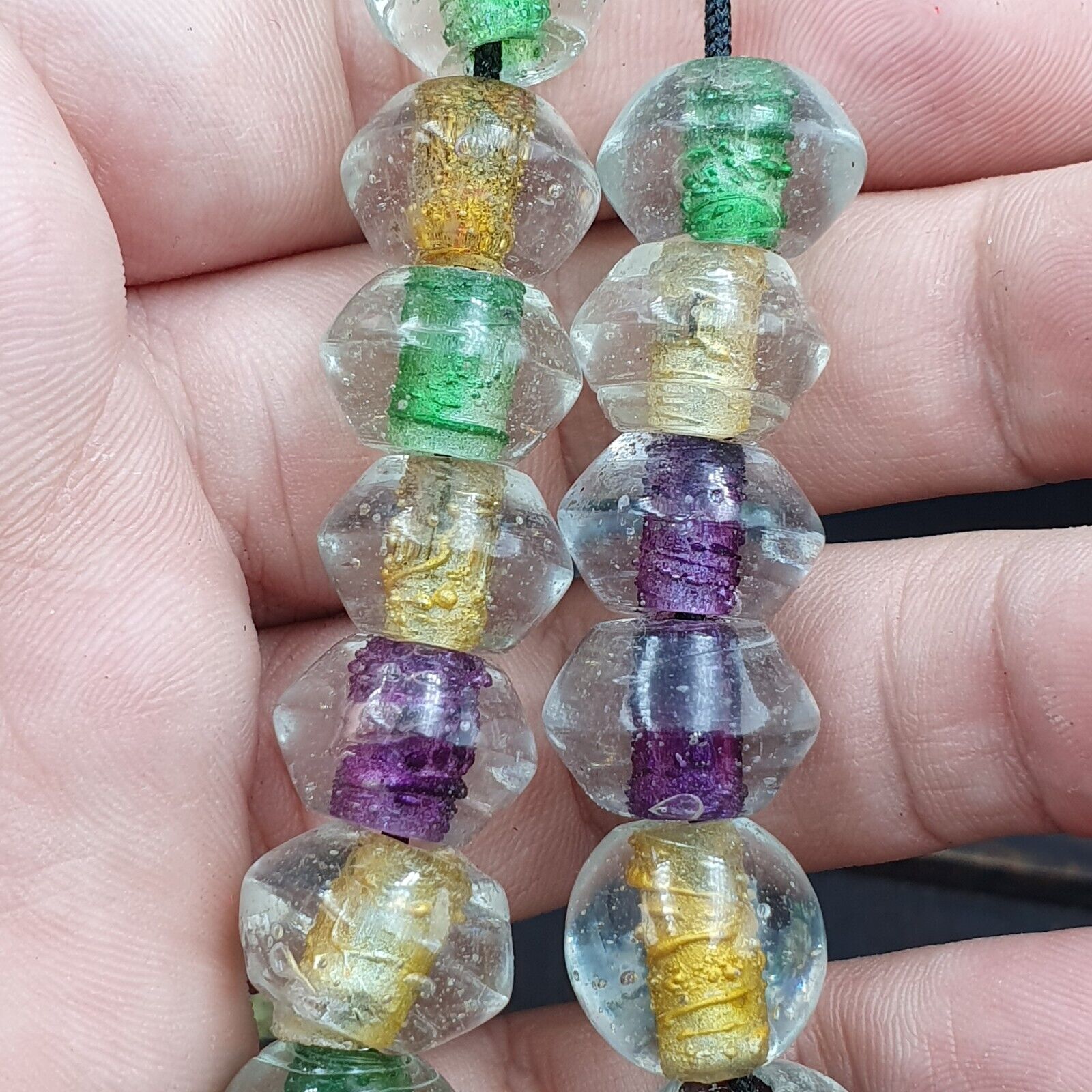 Vintage Handcrafted Hand Blown Lampwork Glass Beads strand Crafts Rare