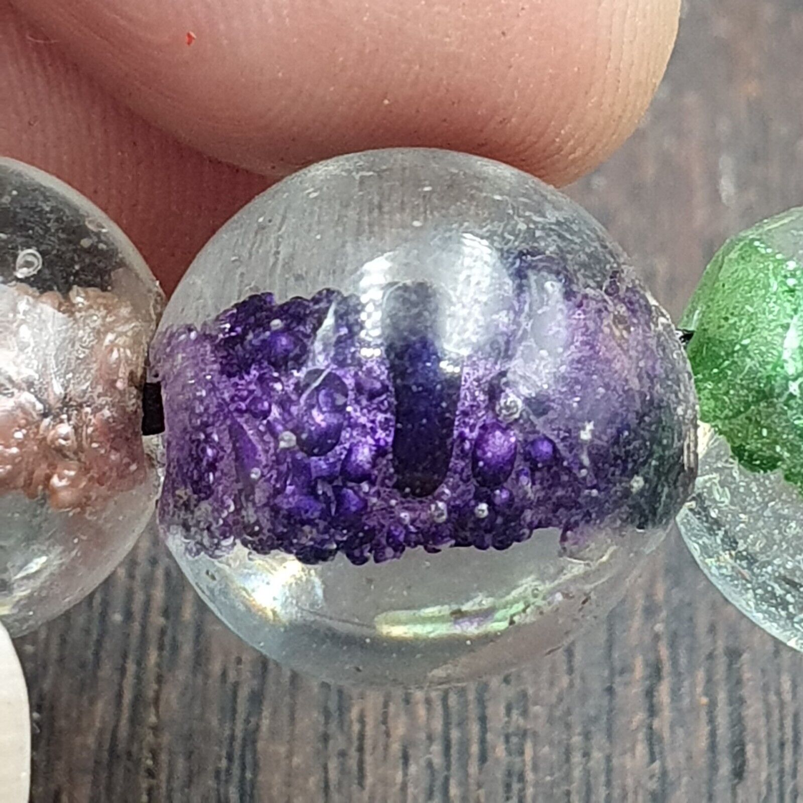 Vintage Handcrafted Hand Blown Lampwork Glass Beads strand Crafts Rare