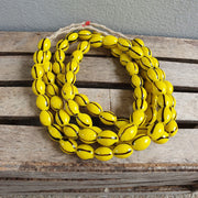 East Oasis Vintage Venetian Style Glass Bead Necklace - Yellow and Black Stripes