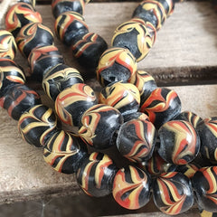 Stunning vintage Glass beads Veneraano Unique Pattern glass beads Necklaces