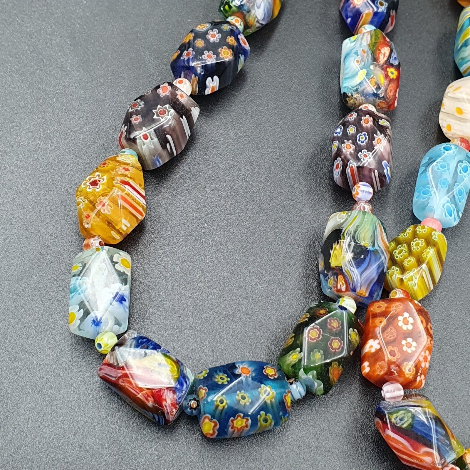 Lot Vintage Venetian Murano Millefiori Glass Beaded 4 Necklaces