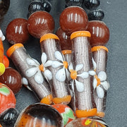 East Oasis Vintage Handcrafted Glass Bead Necklace - Mixed Colour Beaded Strand