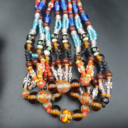 East Oasis Vintage Handcrafted Glass Bead Necklace - Mixed Colour Beaded Strand