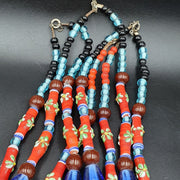 East Oasis Vintage Handcrafted Glass Bead Necklace - Mixed Colour Beaded Strand