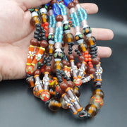 East Oasis Vintage Handcrafted Glass Bead Necklace - Mixed Colour Beaded Strand