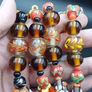 East Oasis Vintage Handcrafted Glass Bead Necklace - Mixed Colour Beaded Strand