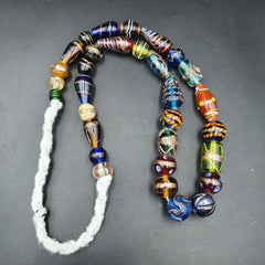 Fantastic Vintage Wedding Cake Aventurine Glass Beads Necklace