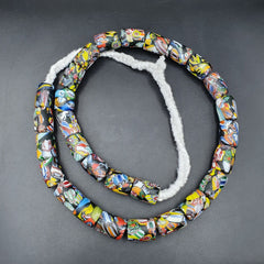 Beautiful Vintage trade Glass Beads Beaded Necklace 20x15mm