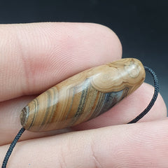 Agate Bead Vintage Himalayan Indo Tibetan Eye pattern Bead #5