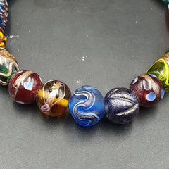 Fantastic Vintage Wedding Cake Aventurine Glass Beads Necklace