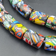 Beautiful Vintage trade Glass Beads Beaded Necklace 20x15mm