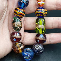 Fantastic Vintage Wedding Cake Aventurine Glass Beads Necklace