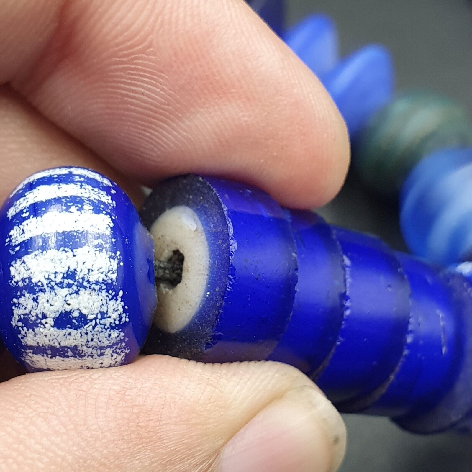 Mix Lot Vintage Cobalt Blue Evil Eye Glass Beads Beaded Necklace