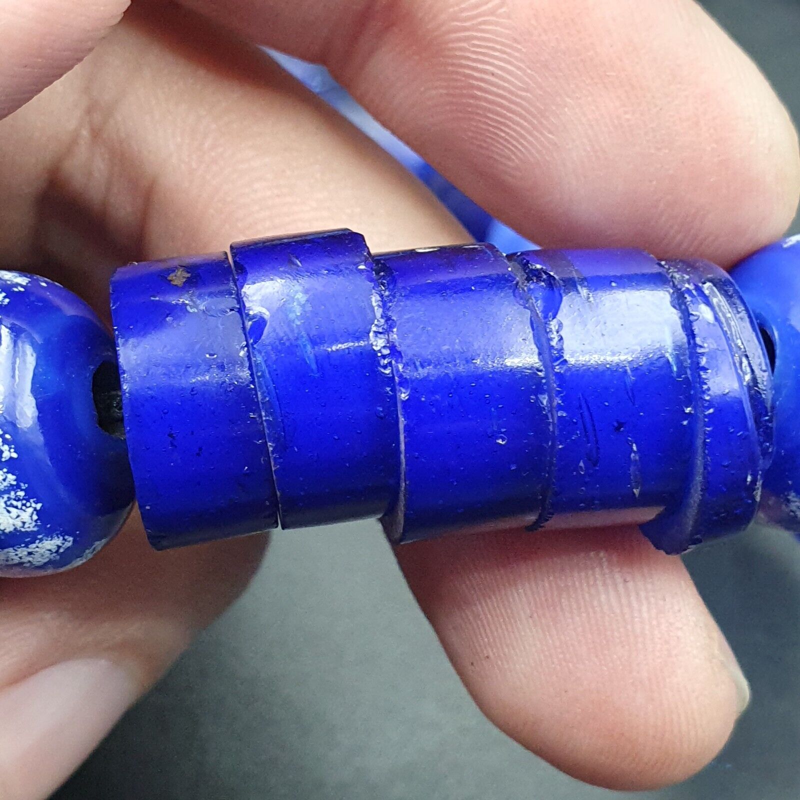 Mix Lot Vintage Cobalt Blue Evil Eye Glass Beads Beaded Necklace