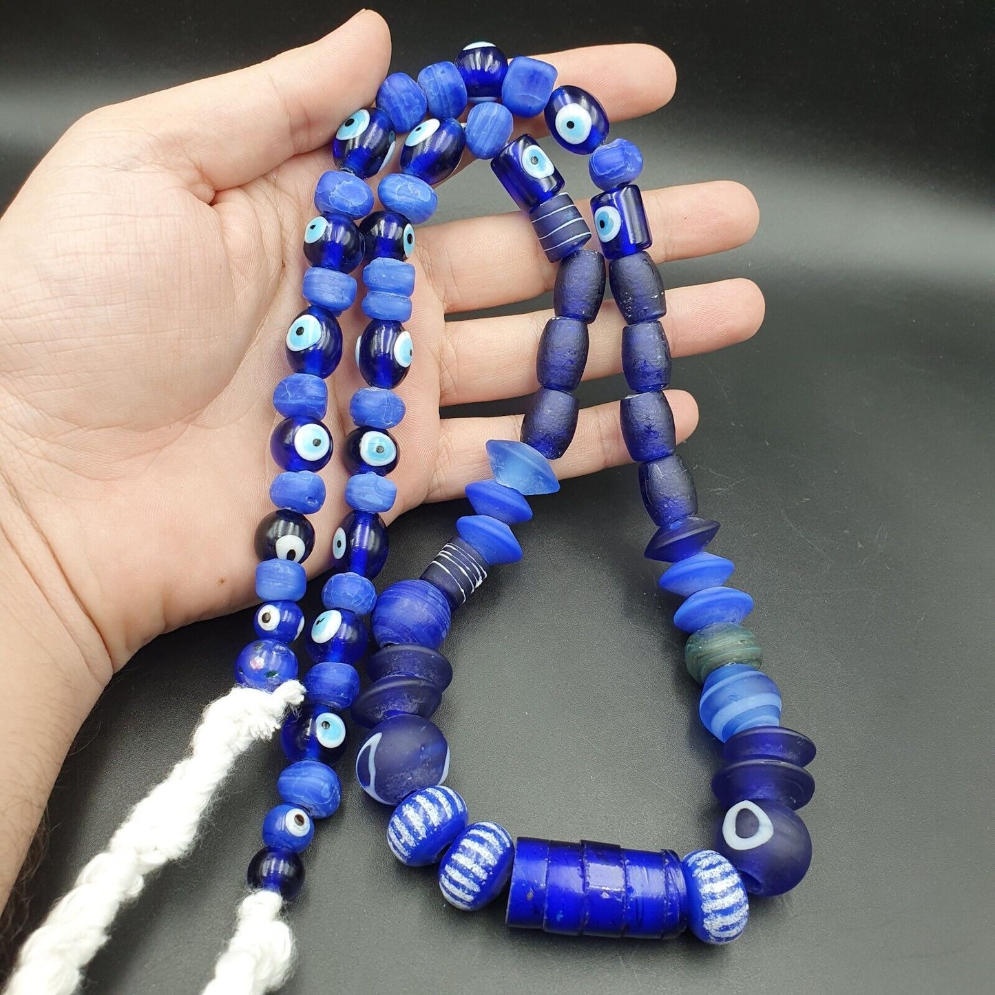 Mix Lot Vintage Kobaltblaue Evil Eye Glasperlen Perlen Halskette