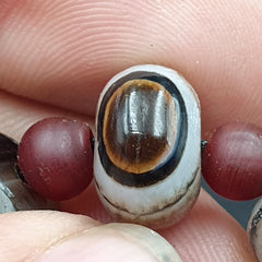 Suleimani Agate Beads Vintage Himalayan Indo Tibetan Eye Beads Necklace