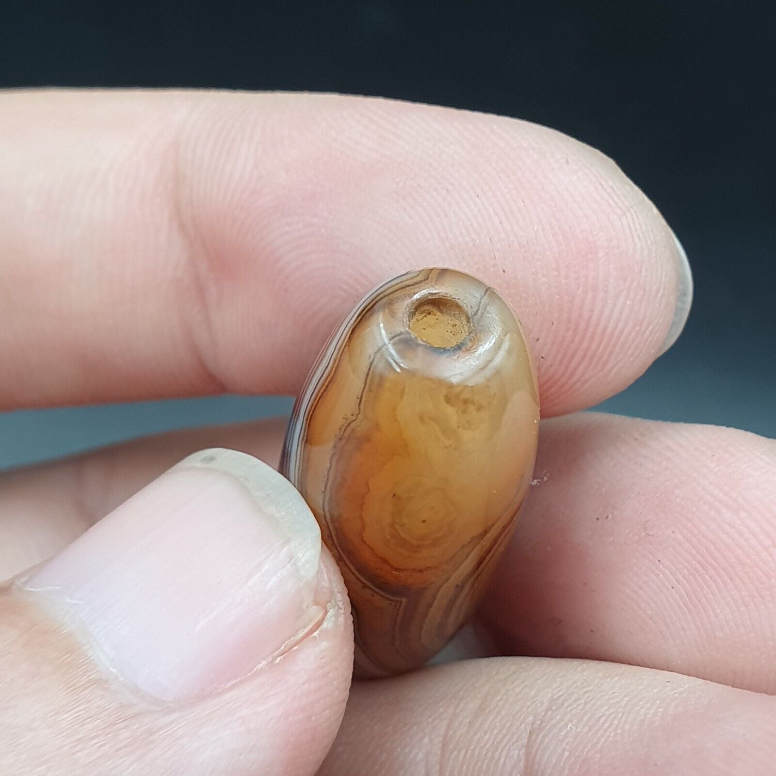 Very Rare Patterns 2 Red Agate Beads Vintage Himalayan Indo Tibetan Amulet Beads