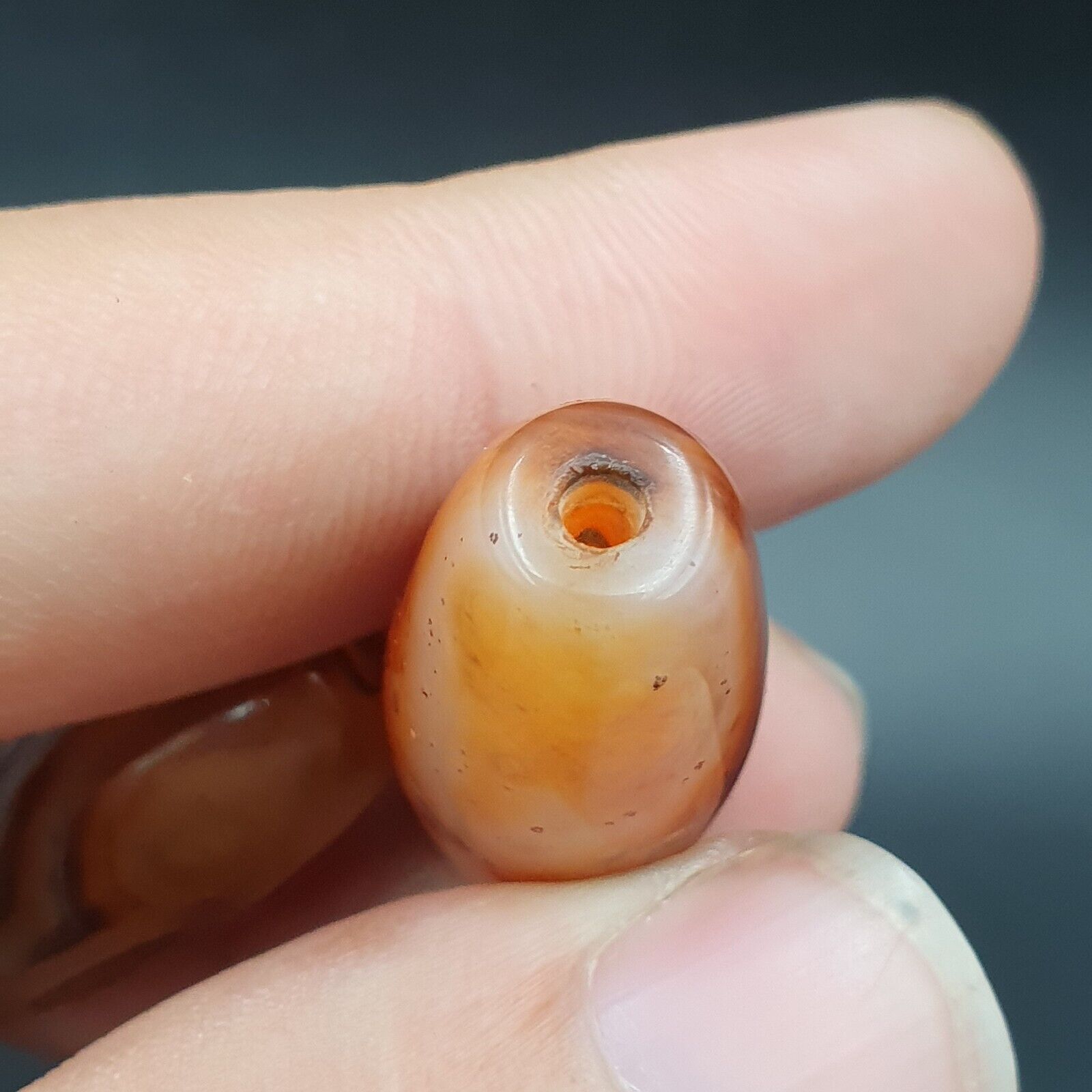 Very Rare Patterns 2 Red Agate Beads Vintage Himalayan Indo Tibetan Amulet Beads
