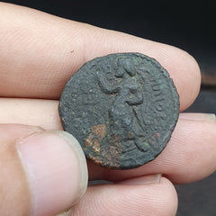 Genuine ANCIENT GREEK ROMAN BYZANTINE KUSHAN Coin Green Patina coin C12