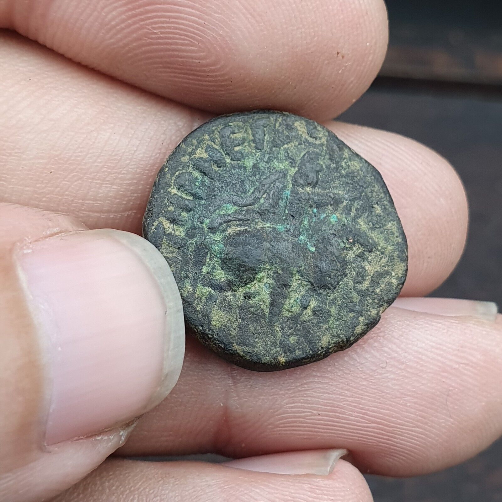 Genuine ANCIENT GREEK ROMAN BYZANTINE KUSHAN Coin Green Patina coin C13