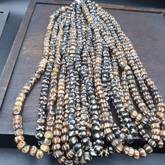 Lot 10 Old Tibetan Carving Necklace Tribal Decorated Beads Strands #B10