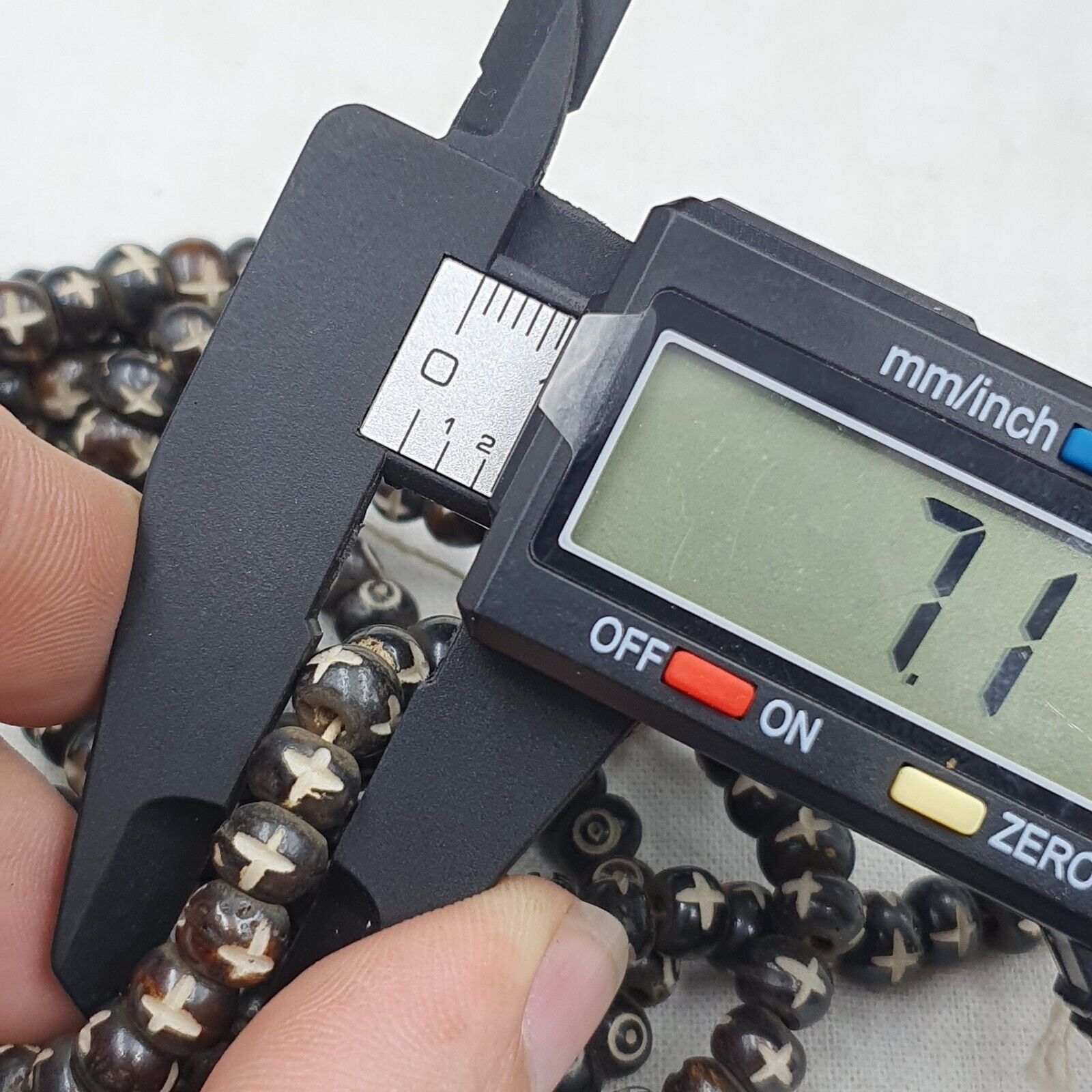 Lot 2 Old Tibetan Carving Yak Bone Necklace Tribal Decorated Beads Strands #B6