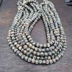 Lot 2 Old Tibetan Carving Yak Bone Necklace Tribal Decorated Beads Strands #B5