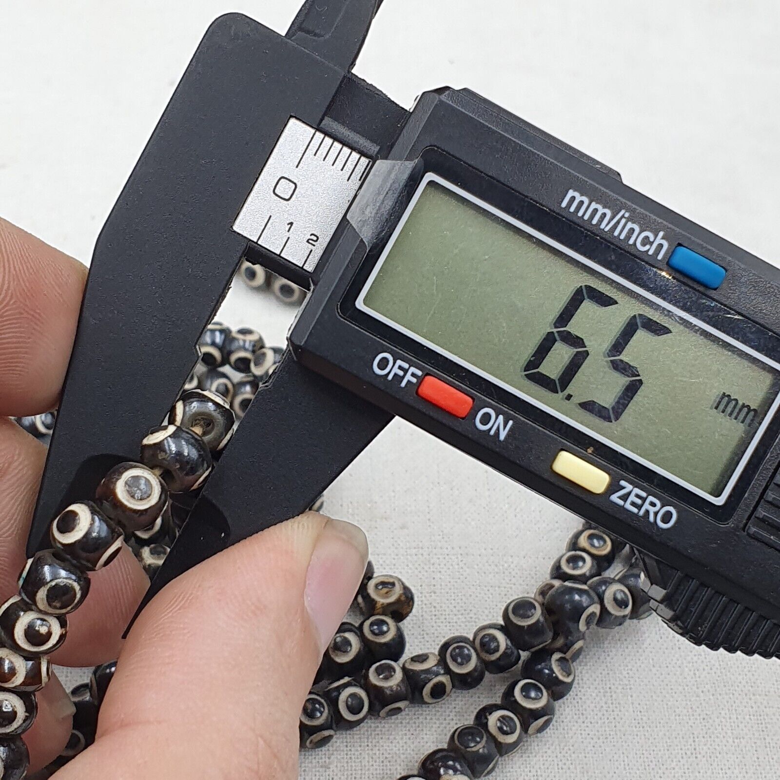 Lot 2 Old Tibetan Carving Yak Bone Necklace Tribal Decorated Beads Strands #B7