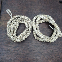Lot 2 Old Tibetan Chinese Carved Necklace Tribal Decorated Beads Strands #B4