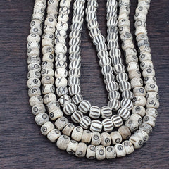 Lot 2 Old Tibetan Chinese Carved Necklace Tribal Decorated Beads Strands #2