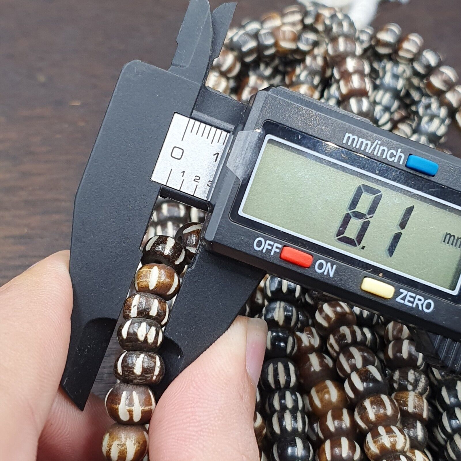 Lot 2 Old Tibetan Carving Yak Bone Necklace Tribal Decorated Beads Strands #B8