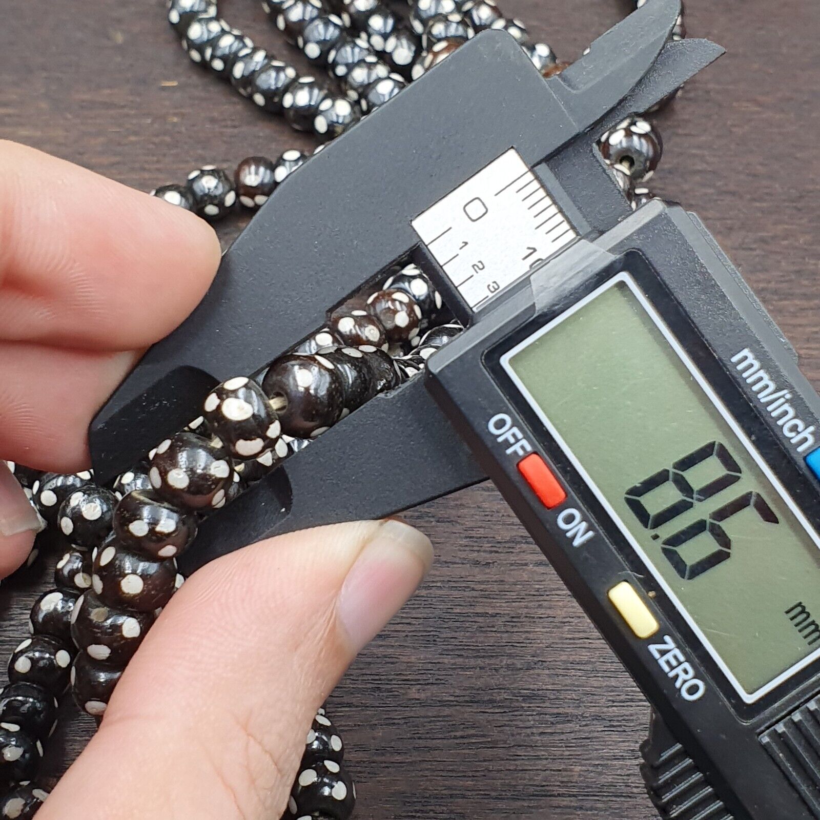 Lot 3 Old Tibetan Carving Yak Bone Necklace Tribal Decorated Beads Strands #B9