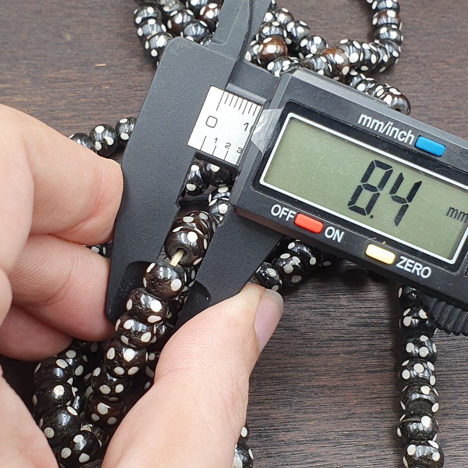 Lot 3 Old Tibetan Carving Yak Bone Necklace Tribal Decorated Beads Strands #B9