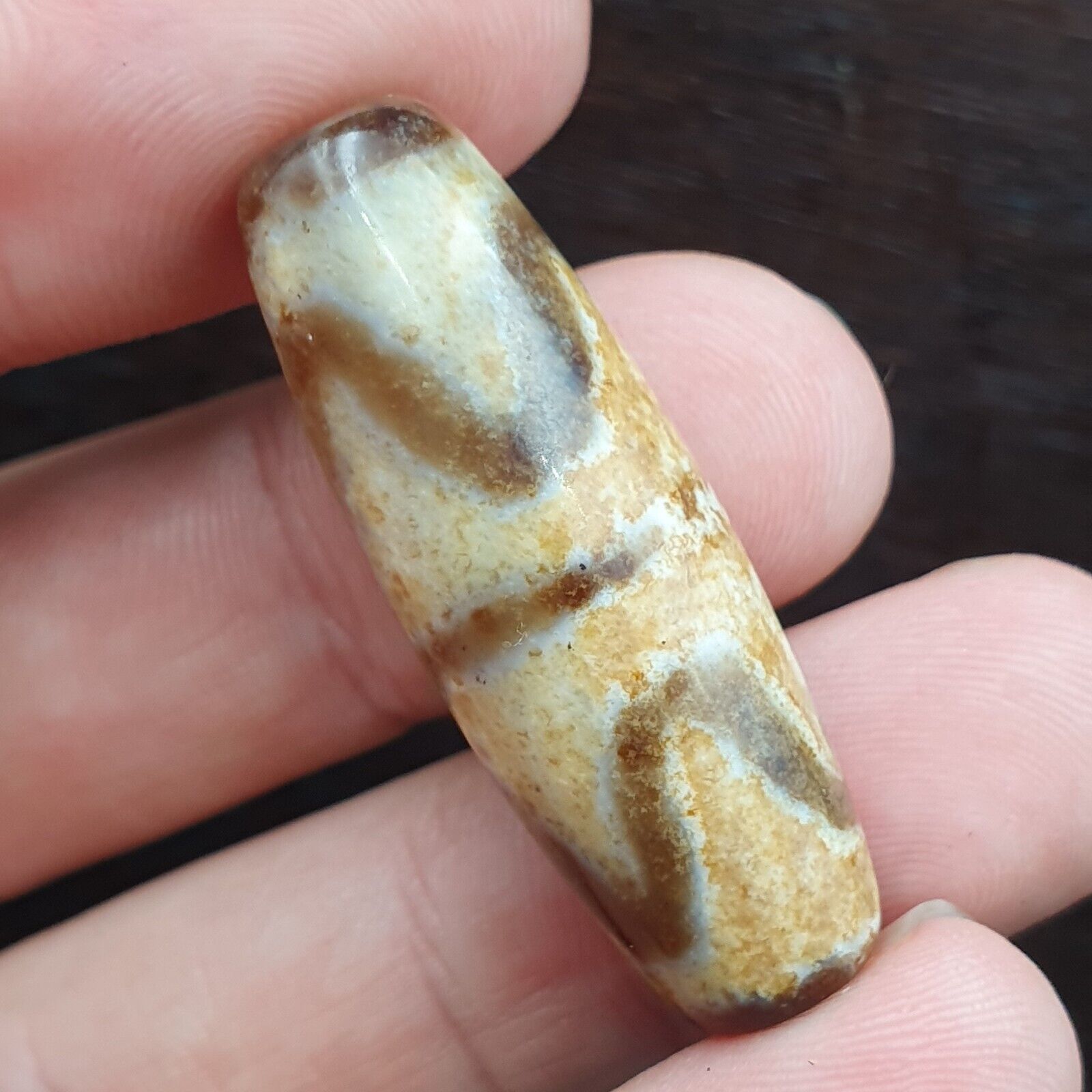 Tibetan tripes Antique dzi bead old amulet Agate rare Pattern Tibet  gzi pendant