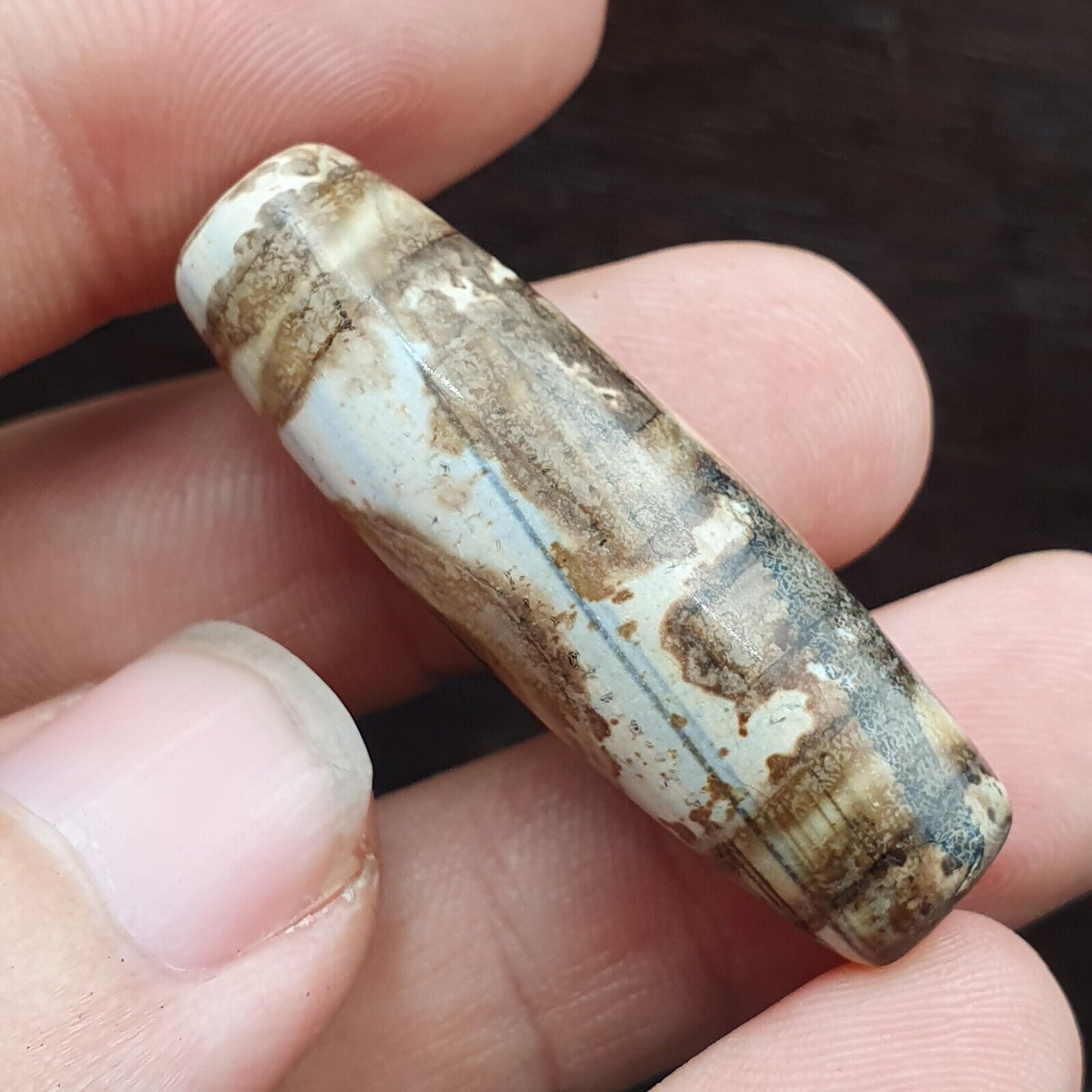Rusted Agate Old Indo Tibetan Agate 2 Eye Agate stone Dzi  Bead Amulet