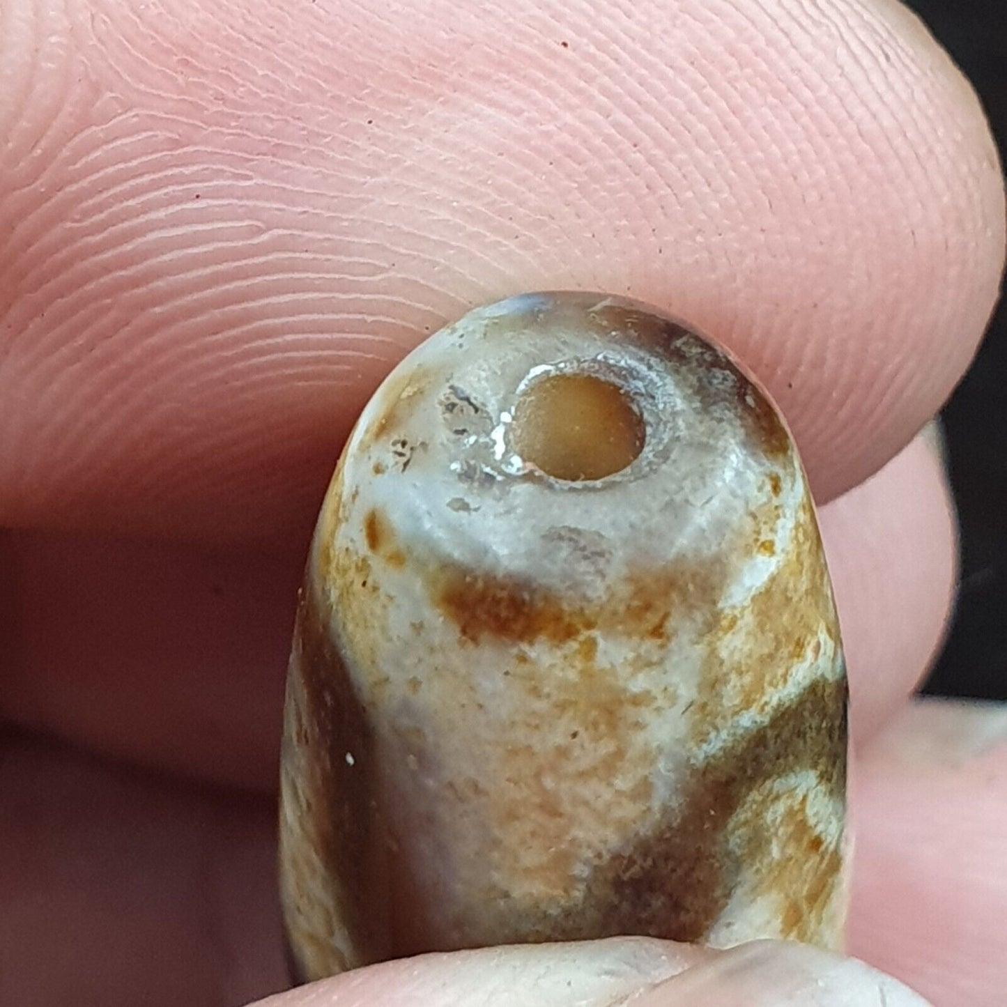 西藏牛肚古董天珠老護身符瑪瑙稀有圖案西藏天珠吊墜