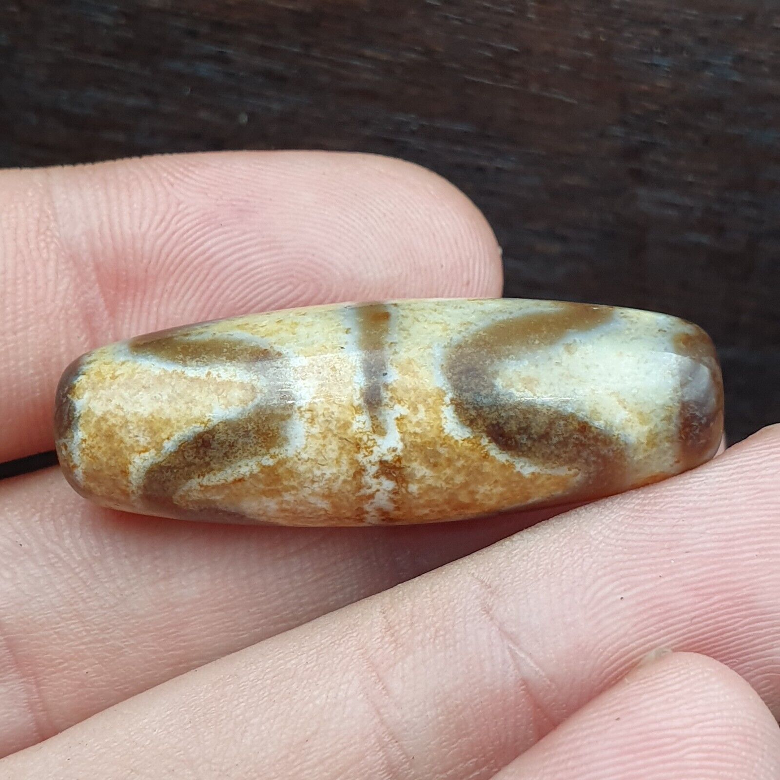 Tibetan tripes Antique dzi bead old amulet Agate rare Pattern Tibet  gzi pendant