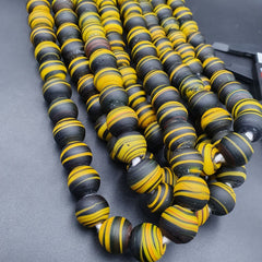 Vintage GLASS Traded glass Beads / Beaded long Necklace 17-18mm Big Size Beads