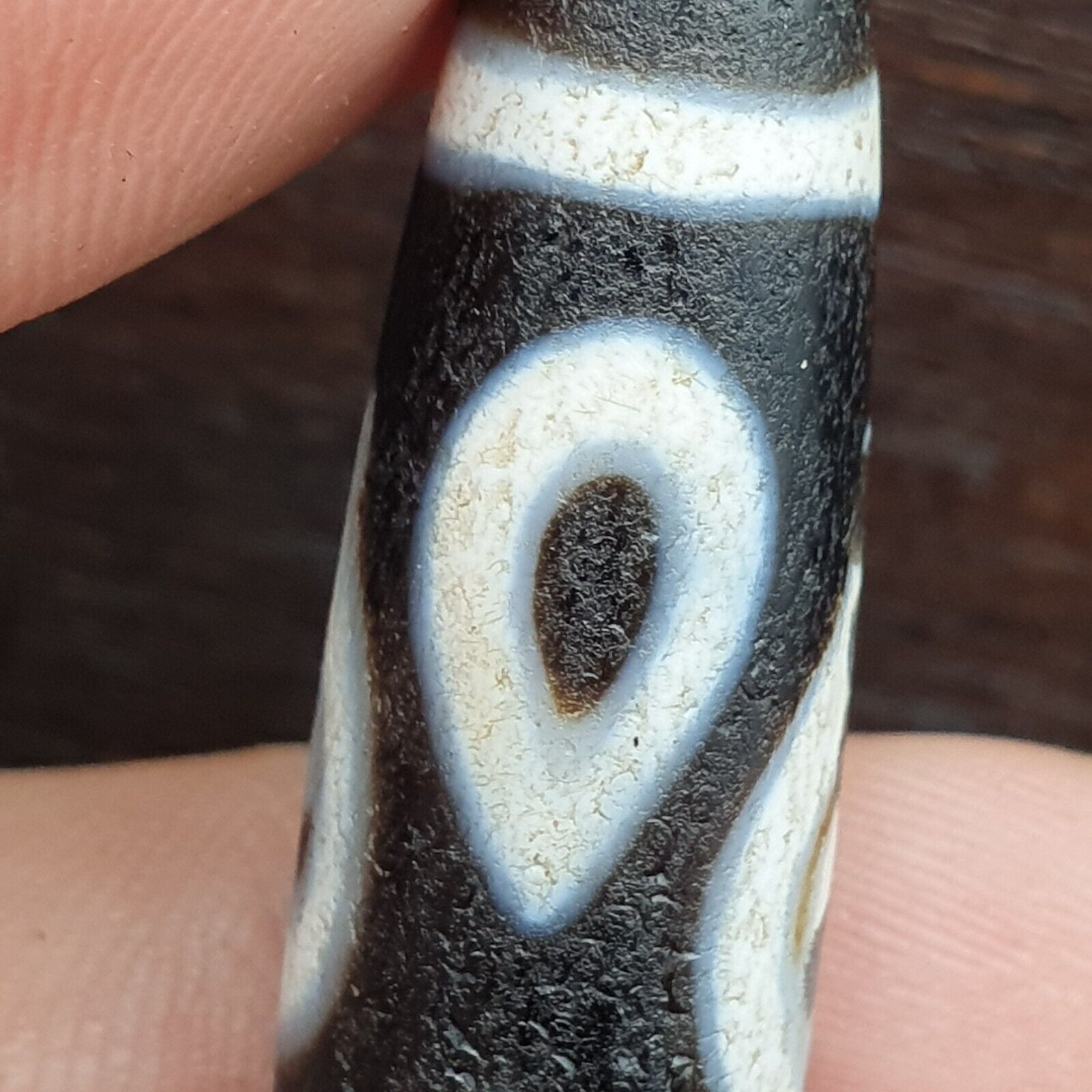 Tibetan 4 Eyes Antique dzi bead old amulet Agate rare Pattern Tibet gzi pendant