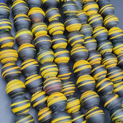 East Oasis Vintage Zebra Glass Bead Necklace - 35 Big Beads Multicolour Strand