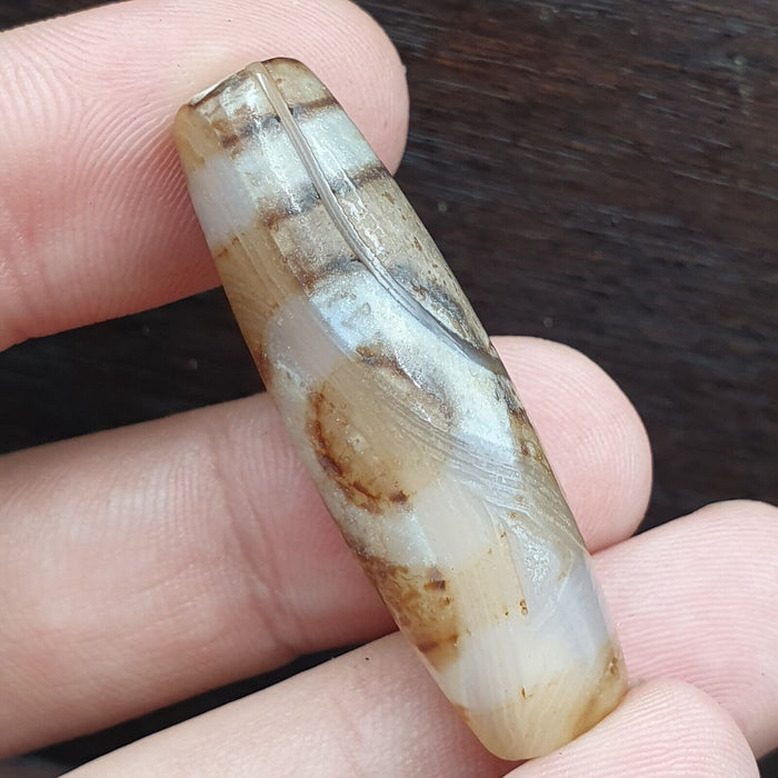 Agate Old Indo Tibetan Agate 2 Eye Agate Stone Dzi Bead Amulet