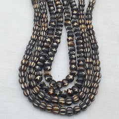 Lot 2 Old Tibetan Chinese Carved Necklace Tribal Carving Beads Strands #B13