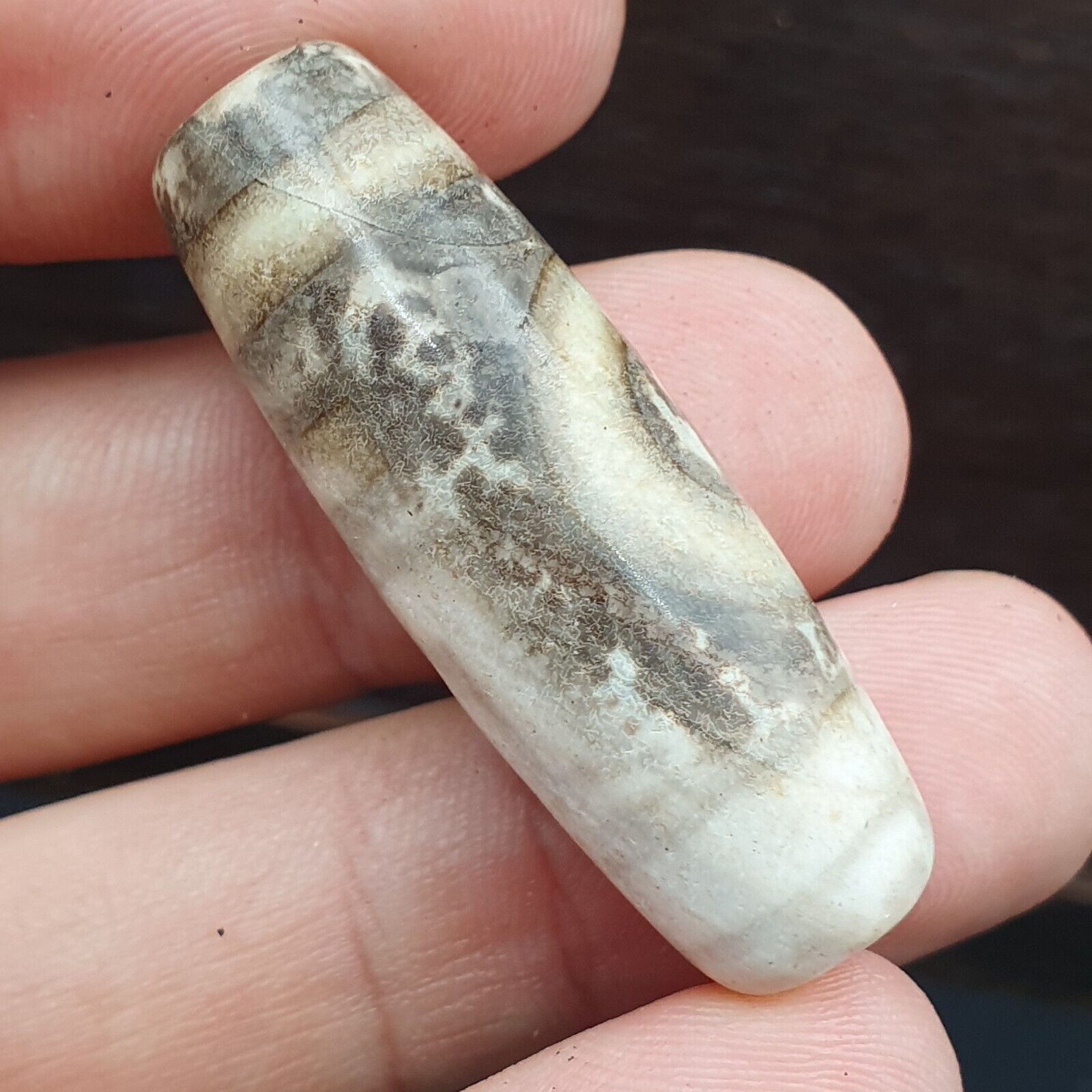 Vintage Old Indo Tibetan Agate One Eye stone Dzi Bead Amulet
