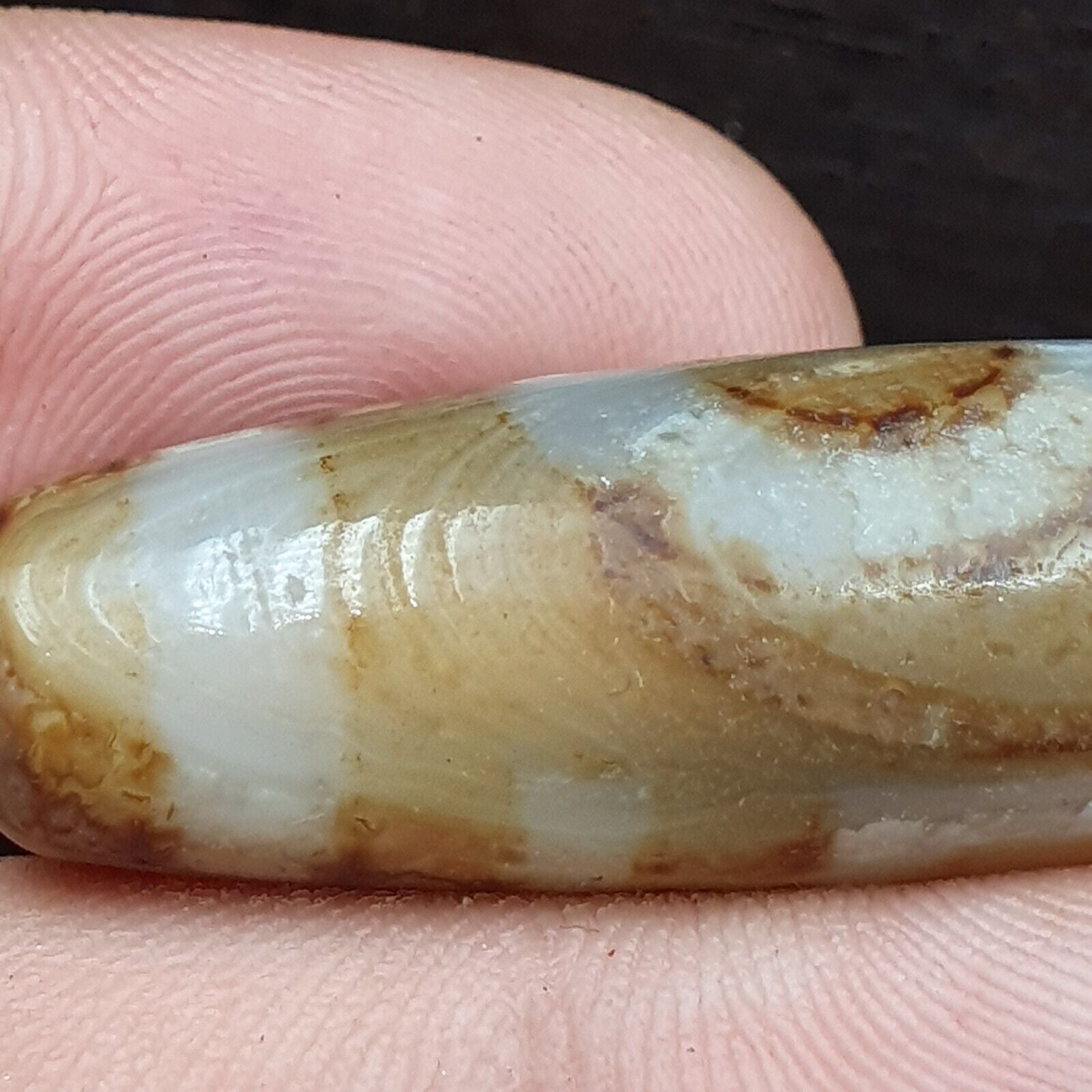 Agate Old Indo Tibetan Agate 2 Eye Agate stone Dzi  Bead Amulet