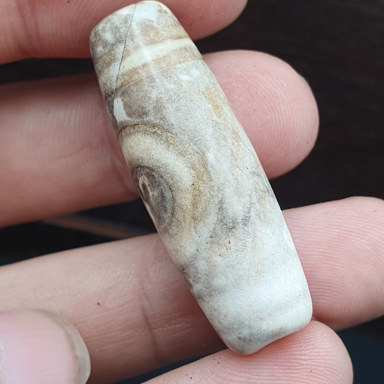 Vintage Old Indo Tibetan Agate One Eye stone Dzi Bead Amulet