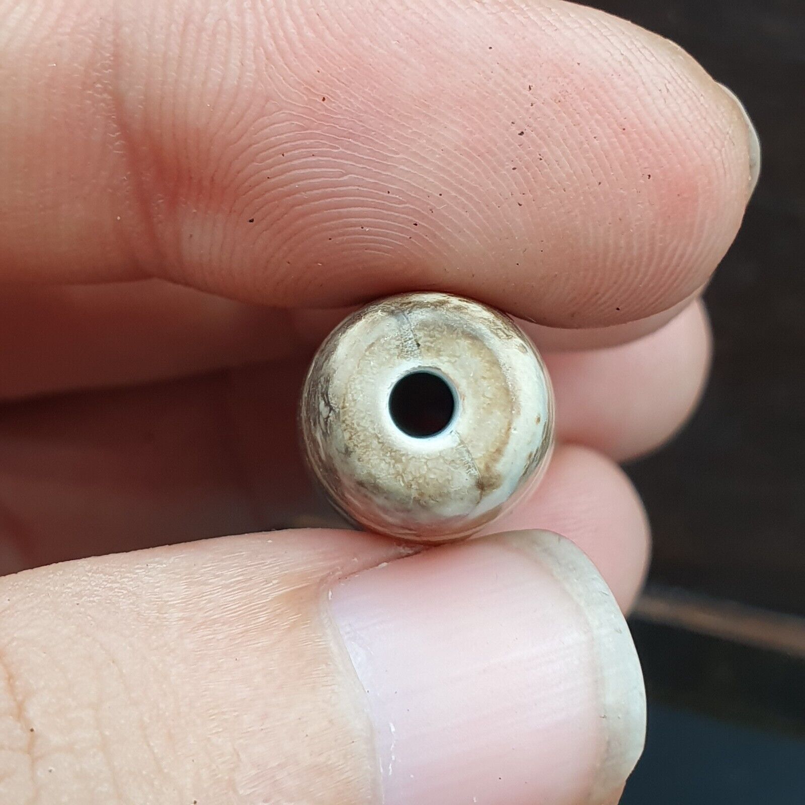 Vintage Old Indo Tibetan Agate One Eye stone Dzi Bead Amulet