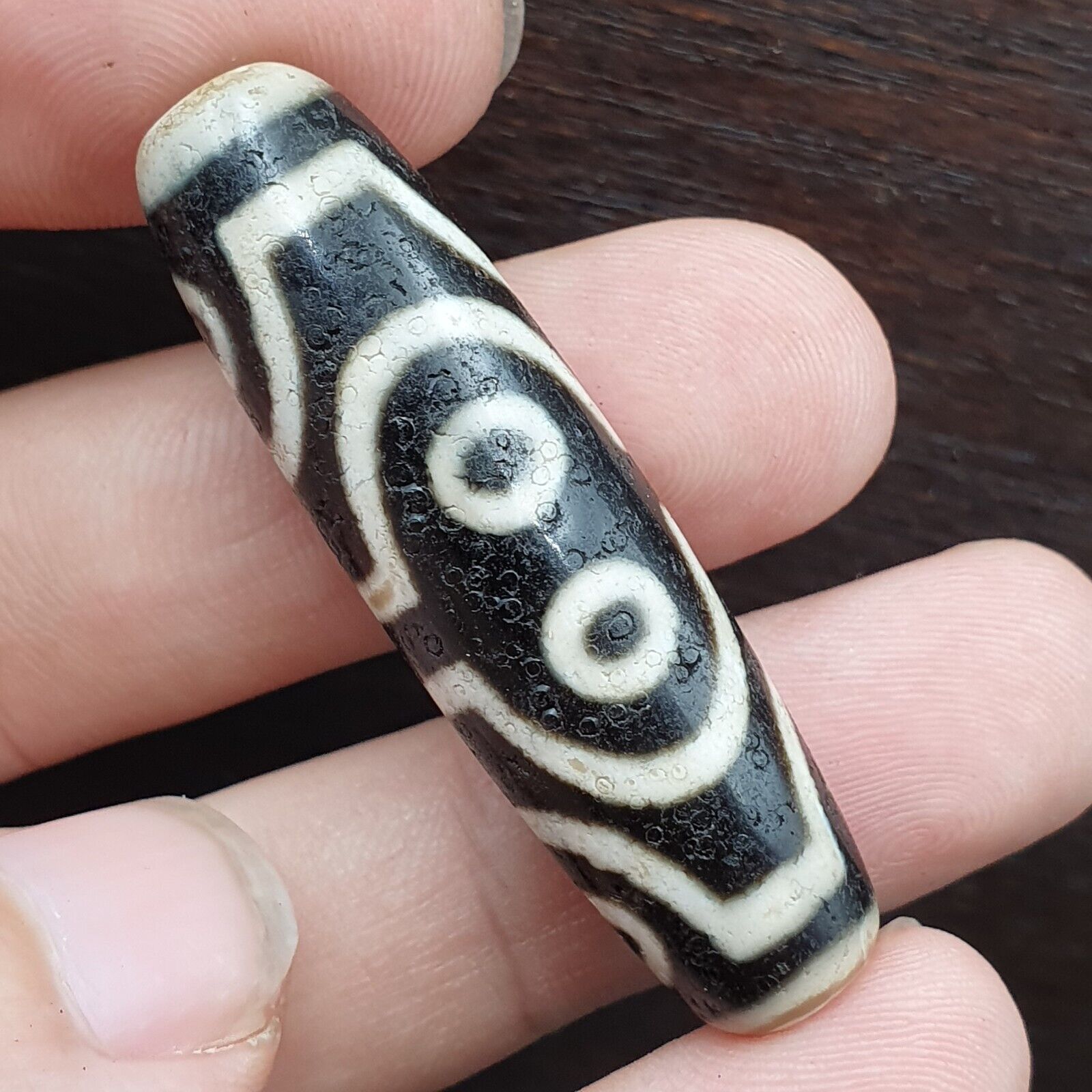Tibetan 8 Eyes Antique dzi bead old amulet Agate rare Pattern Tibet gzi pendant