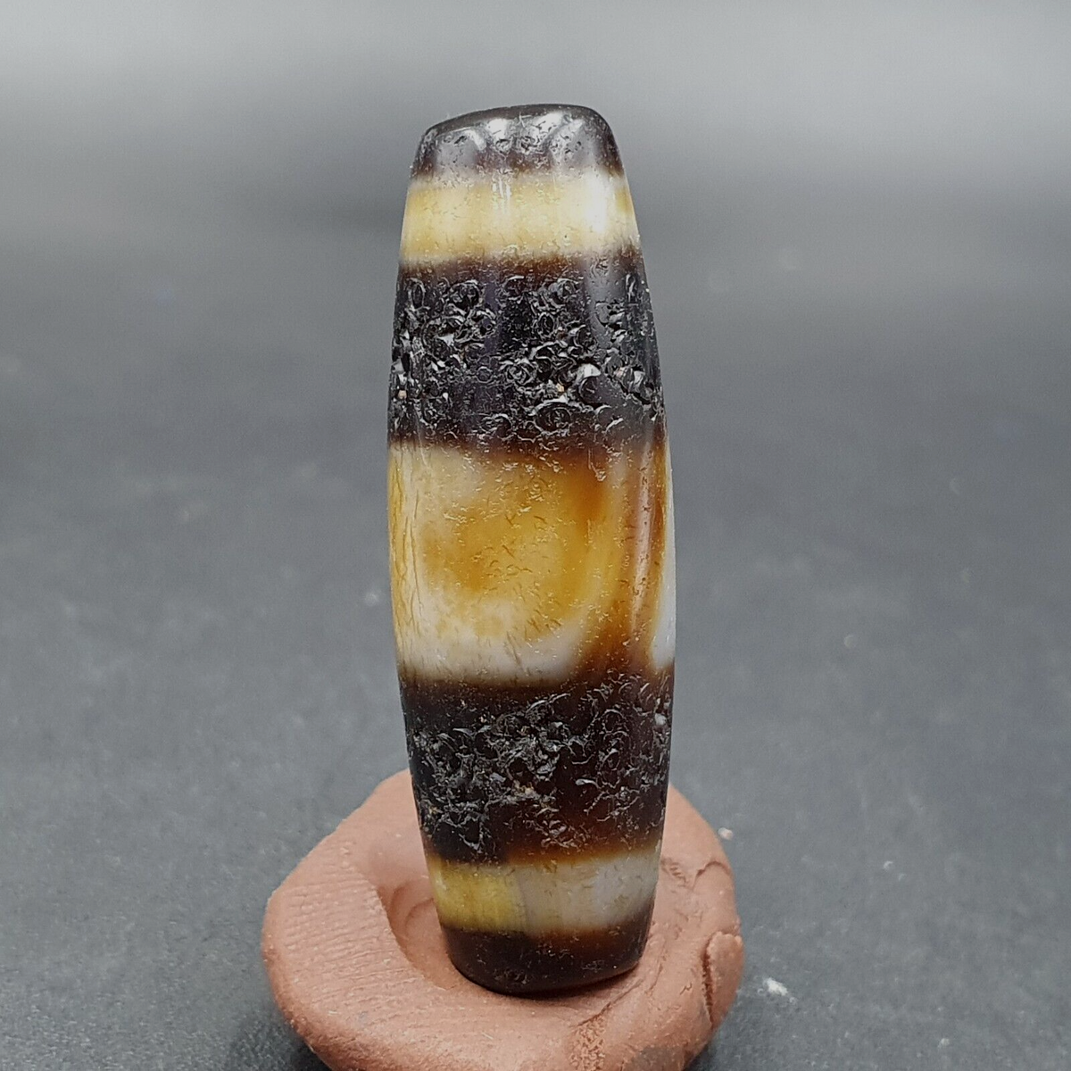 Very rare Tibetan dzi bead old amulet Agate Eyes pattern Tibet gzi pendant
