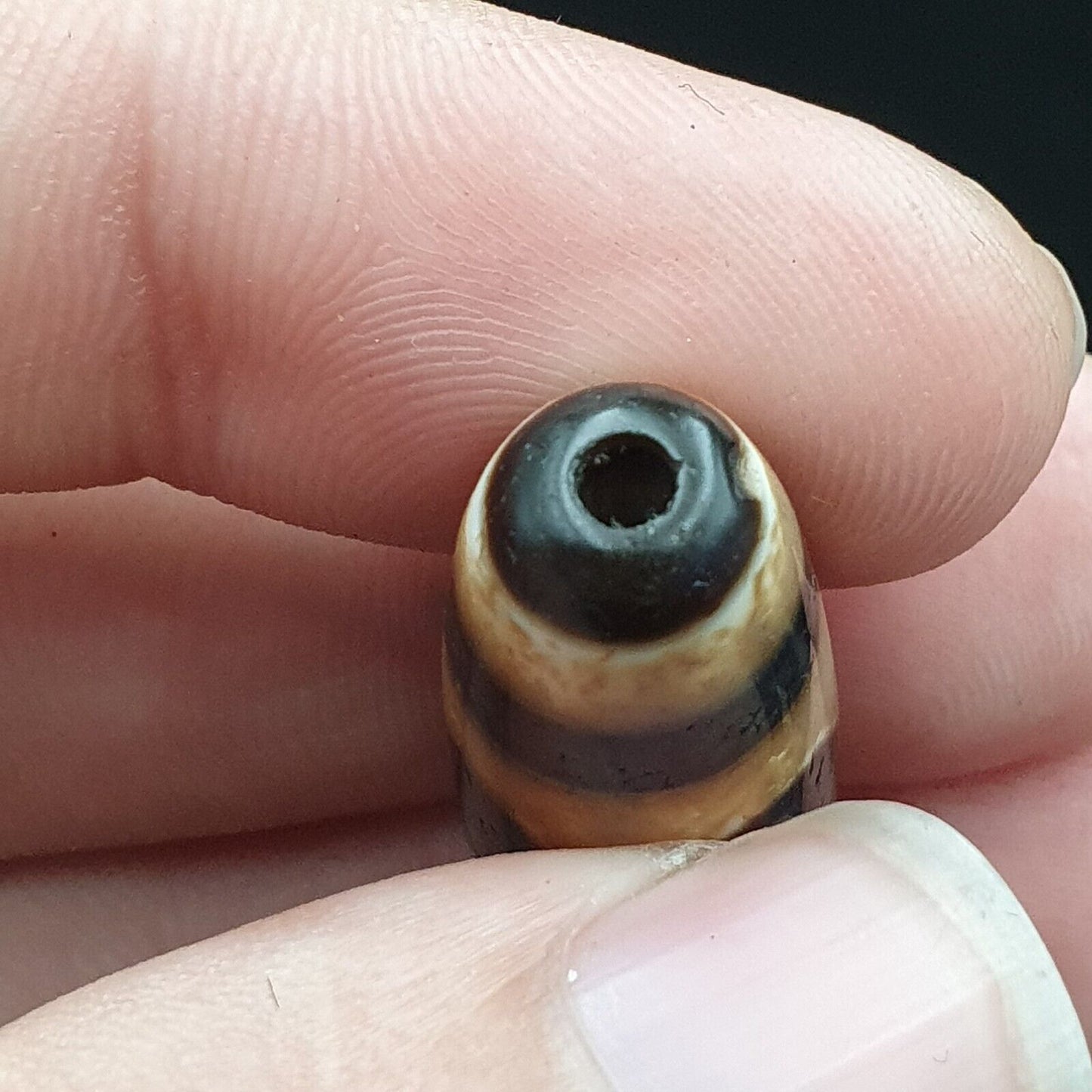 西藏古董天珠老護身符瑪瑙稀有圖案西藏天珠吊墜