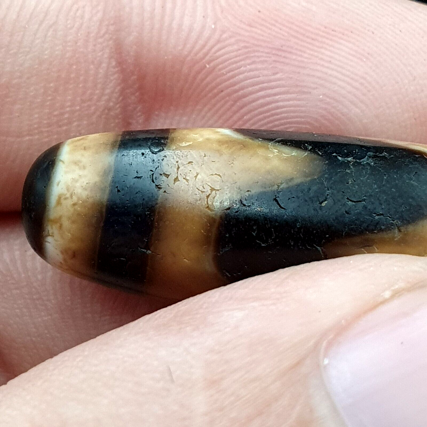 西藏古董天珠老護身符瑪瑙稀有圖案西藏天珠吊墜